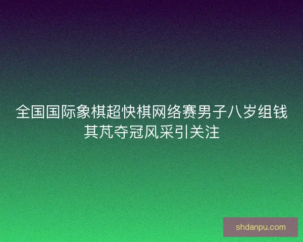 全国国际象棋超快棋网络赛男子八岁组钱其芃夺冠风采引关注